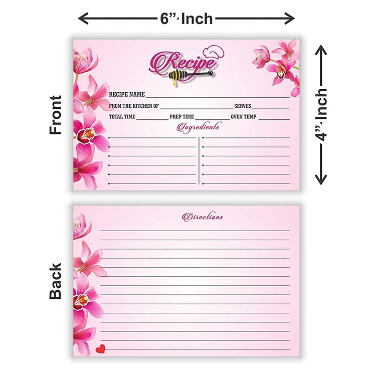 Custom High Quality 50PC One Set 4x6 Recipe Cocktail Cards view 2