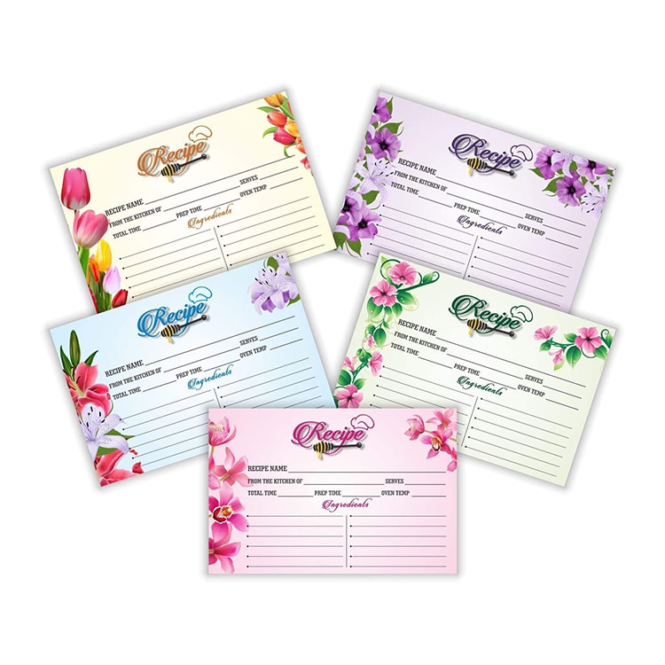 Custom High Quality 50PC One Set 4x6 Recipe Cocktail Cards view 3
