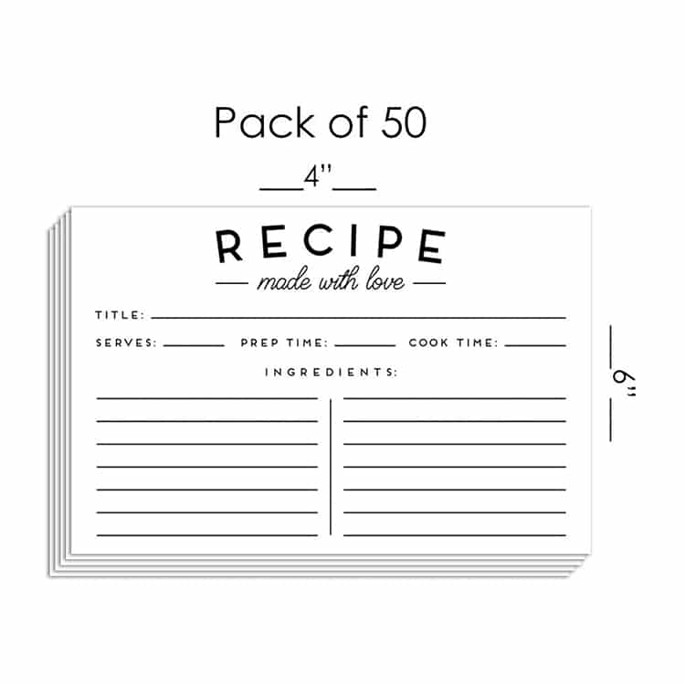 Custom Kitchen Black and White Modern Style Recipe Cards view 3