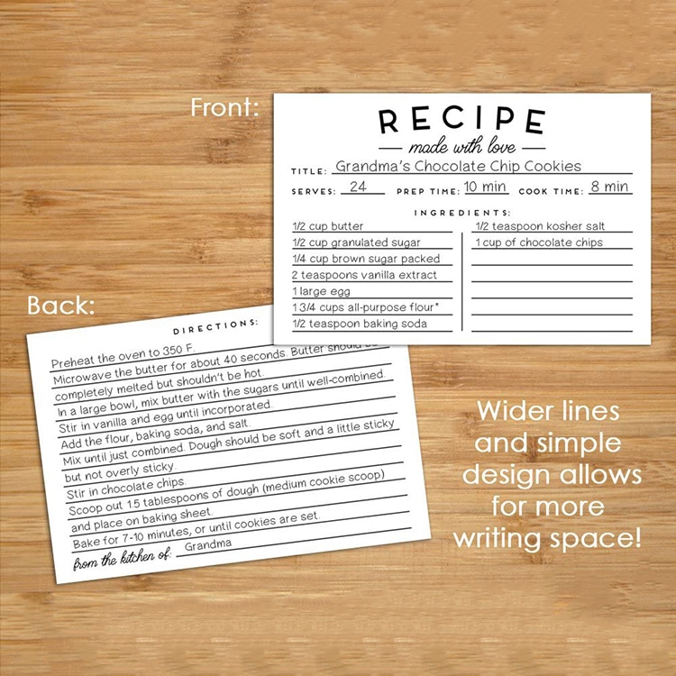 Custom Kitchen Black and White Modern Style Recipe Cards view 4