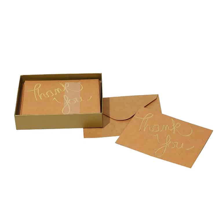 Custom Kraft Paper Boxed Thank You Cards — custom card printing