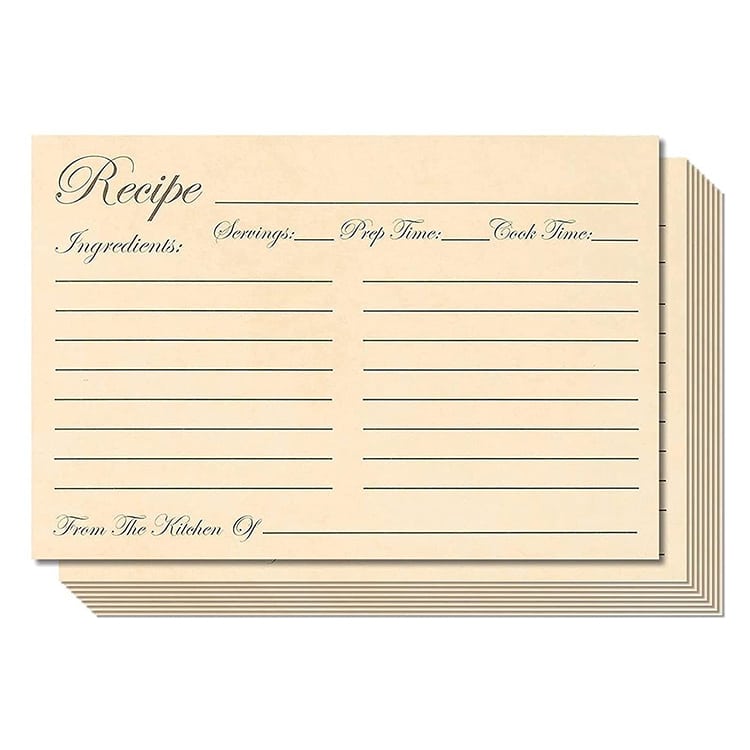 Custom Kraft Paper Kitchen Recipe Note Cards — custom card printing