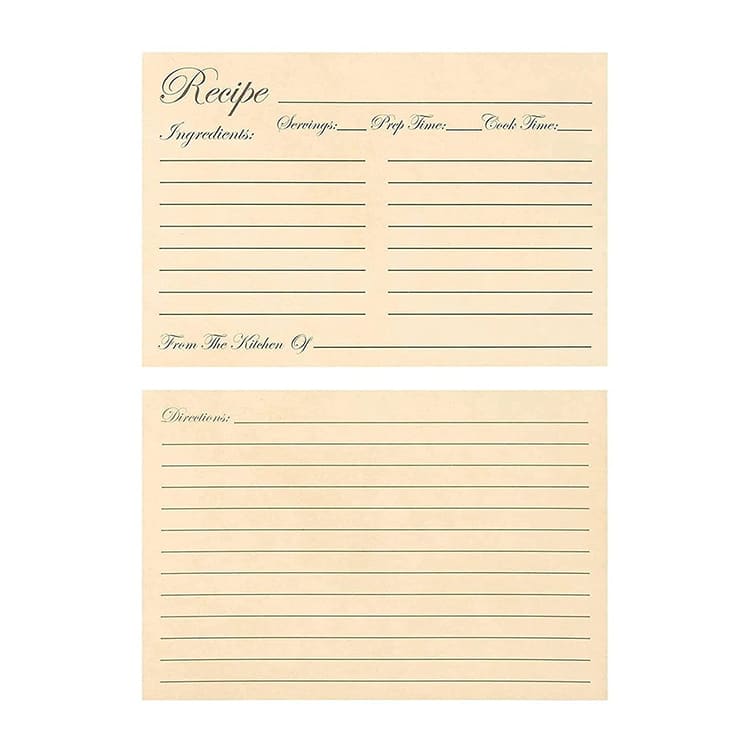 Custom Kraft Paper Kitchen Recipe Note Cards view 2