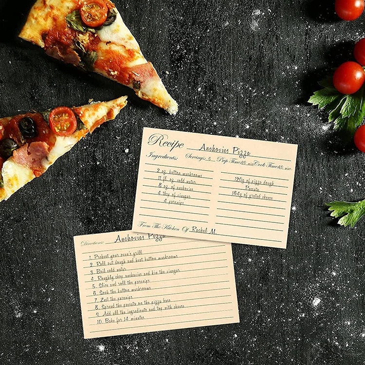 Custom Kraft Paper Kitchen Recipe Note Cards view 3