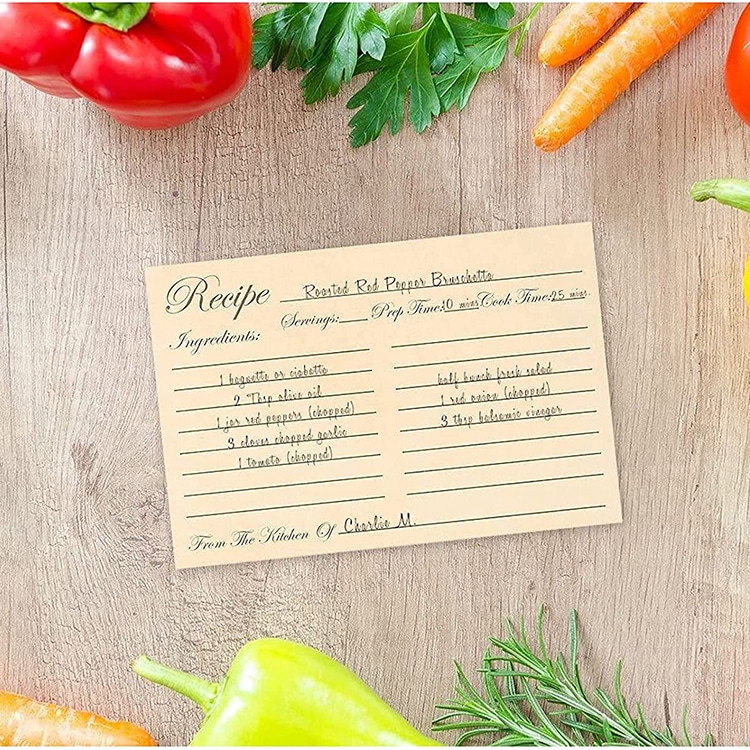 Custom Kraft Paper Kitchen Recipe Note Cards view 4
