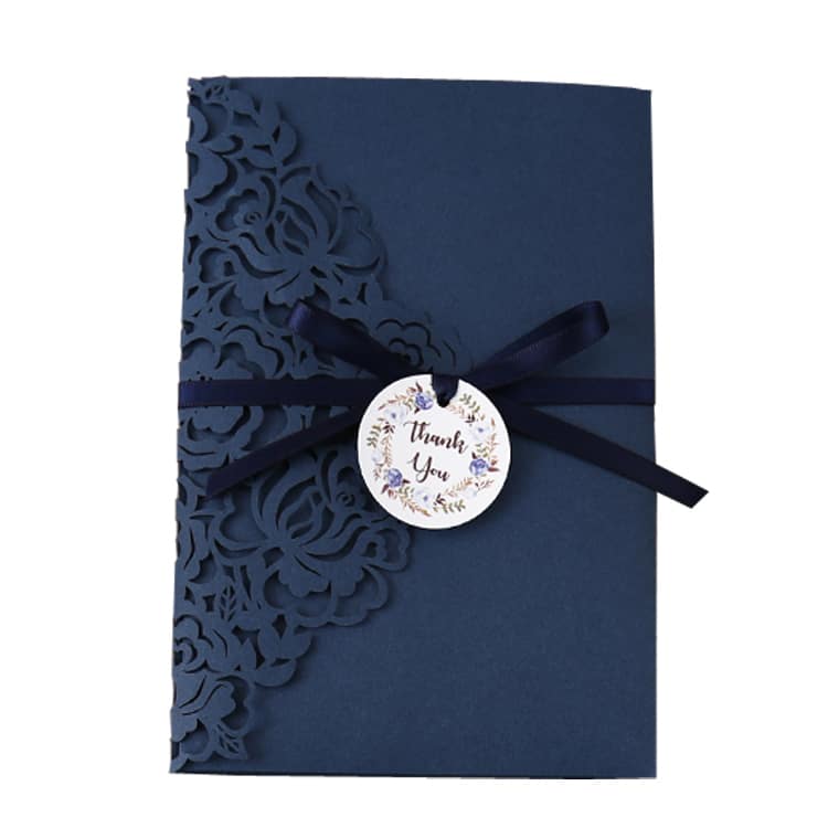 Custom Lacer Die-Cut Wedding Invitation Card view 4