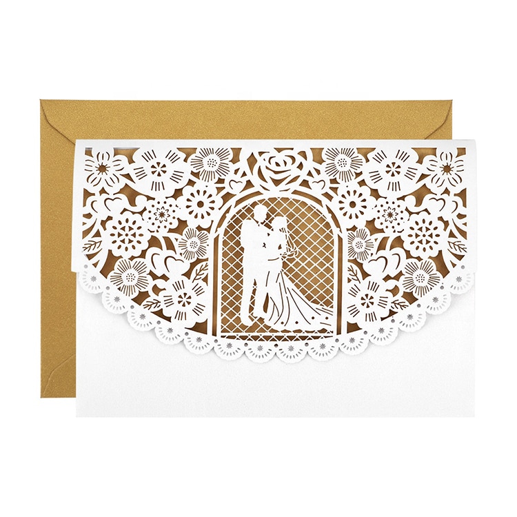 Custom Laser Cut Wedding Invitation Cards with Envelopes — custom card printing