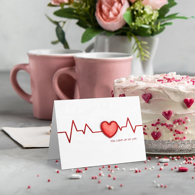 Custom Love Valentines Day Greeting Cards with envelope view 2