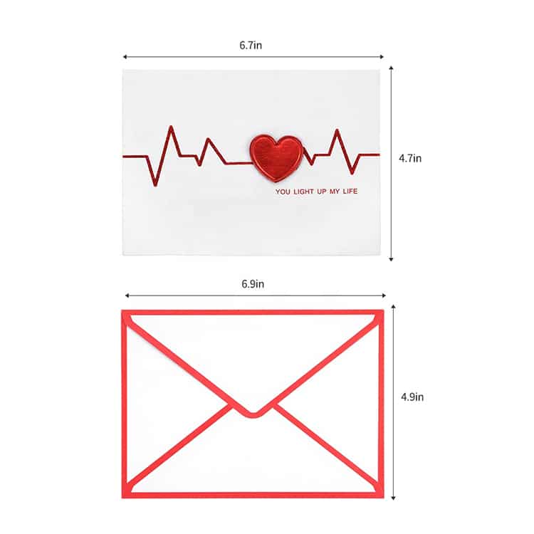 Custom Love Valentines Day Greeting Cards with envelope view 4