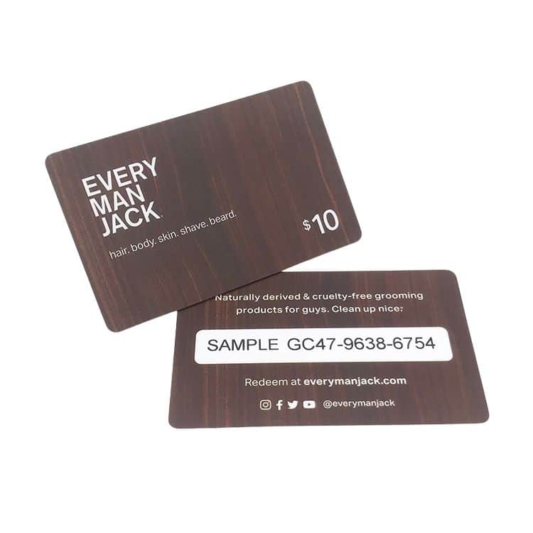 Custom Matt surface Plastic gift card — custom card printing