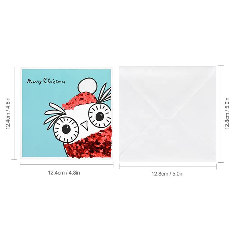 Custom Merry Christmas Greeting Cards with Envelope view 4