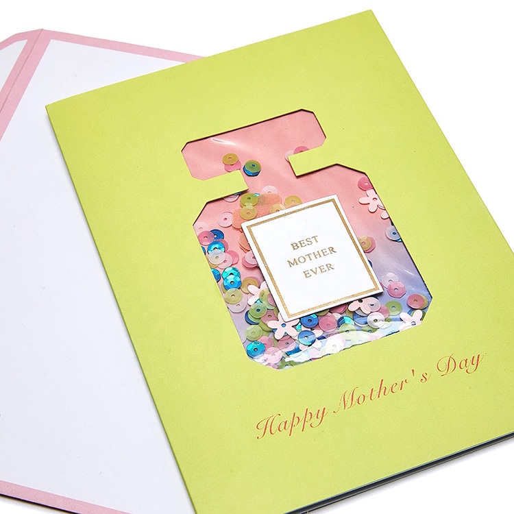 Custom Mothers Day Greeting Cards with Shaking Sequins view 4