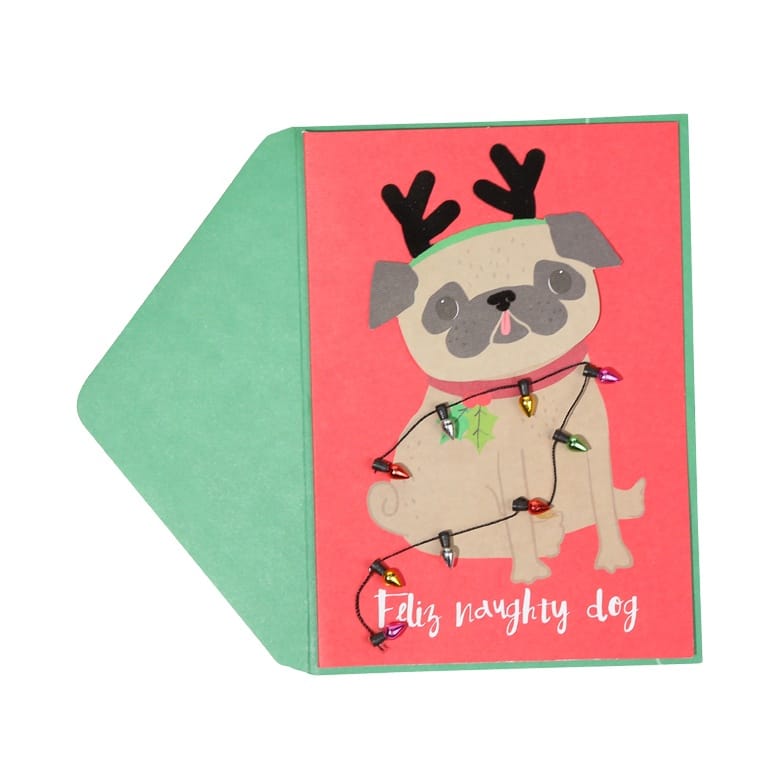 Custom Naughty Dog Merry Christmas Cards — custom card printing