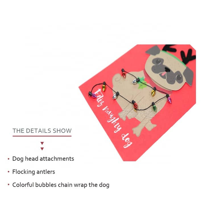 Custom Naughty Dog Merry Christmas Cards view 2
