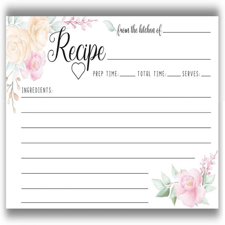 Custom Paper Recipe Card set view 3