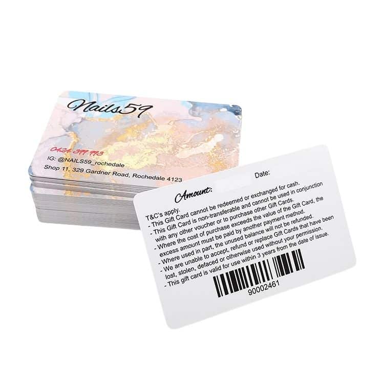 Custom Plastic Beauty Salon GIFT card — custom card printing