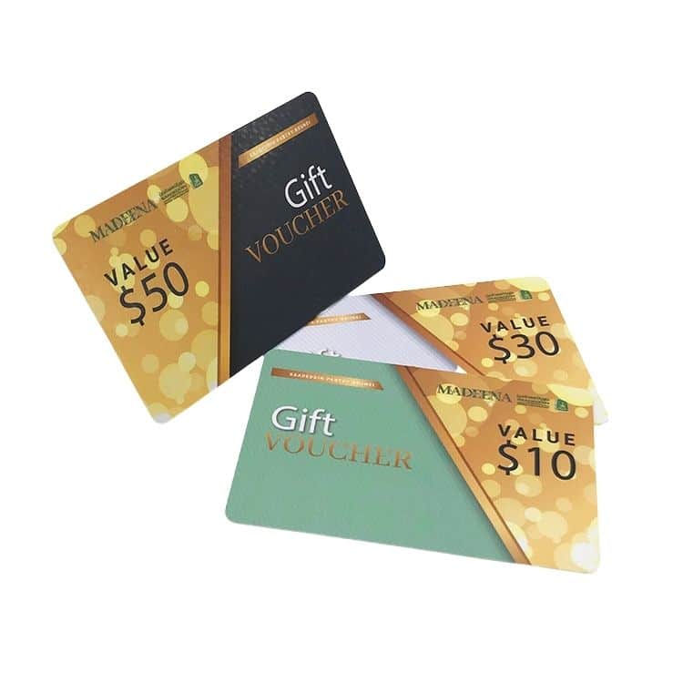 Custom Plastic Gift voucher card — custom card printing