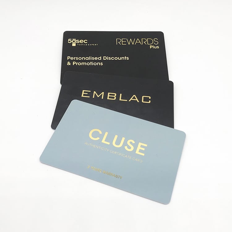 Custom Plastic card with gold foil view 2