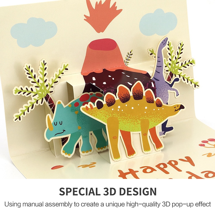 Custom Printed Happy Birthday 3D Pop Up Greeting Cards view 3