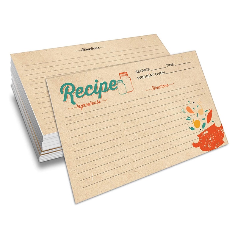 Custom Printed Recipe Card Menu Cards view 2
