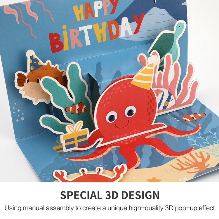 Custom Printing 3D Pop Up kid Greeting Cards view 3