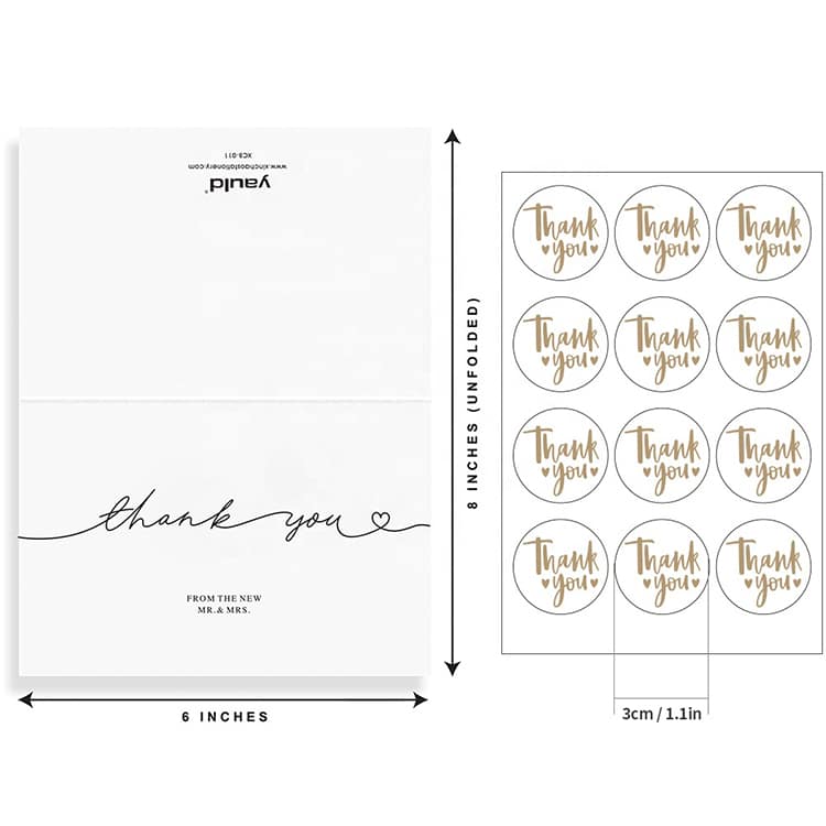 Custom Printing Blank Wedding Thank You Cards view 3