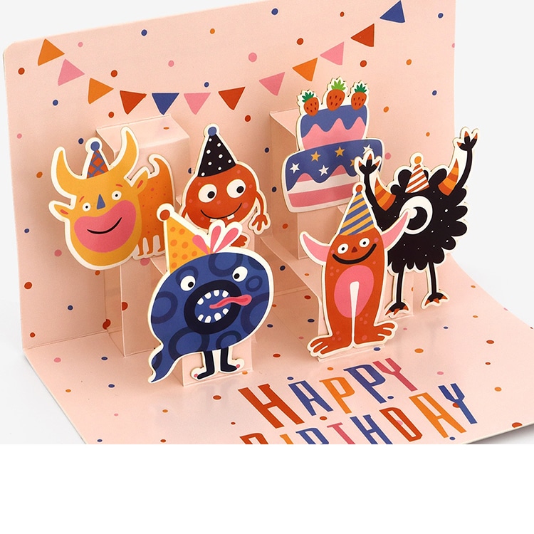 Custom Printing Funny 3D Pop Up Greeting Cards view 3