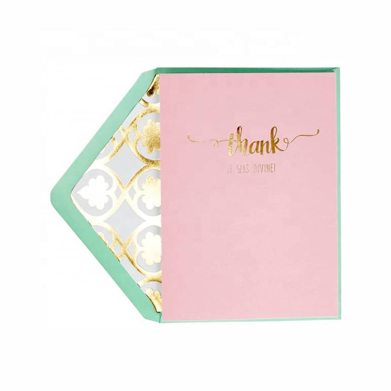 Custom Printing Gold Foil Thank You Card — custom card printing