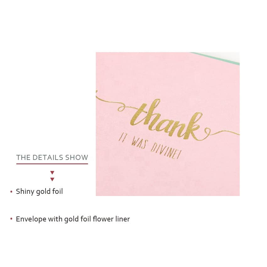 Custom Printing Gold Foil Thank You Card view 2