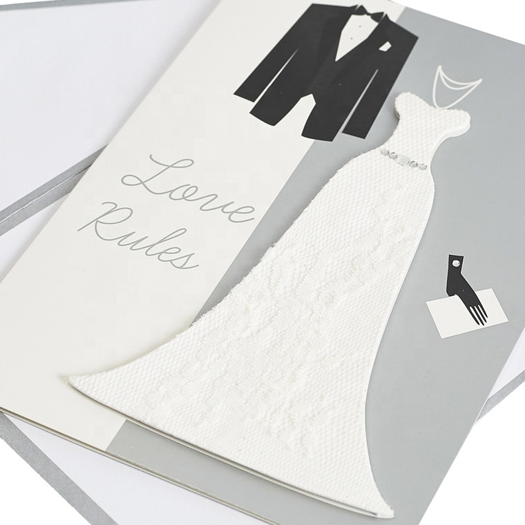 Custom Printing Romantic 3D Wedding Cards view 4