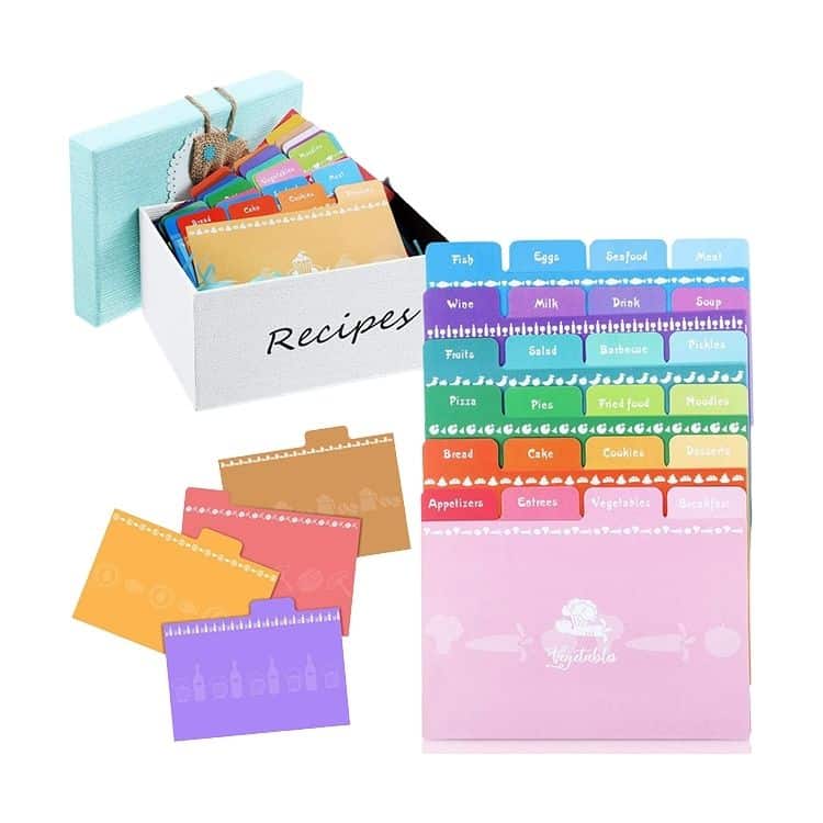 Custom Recipe Card set with Dividers Tabs — custom card printing