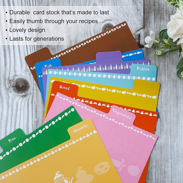 Custom Recipe Card set with Dividers Tabs view 3