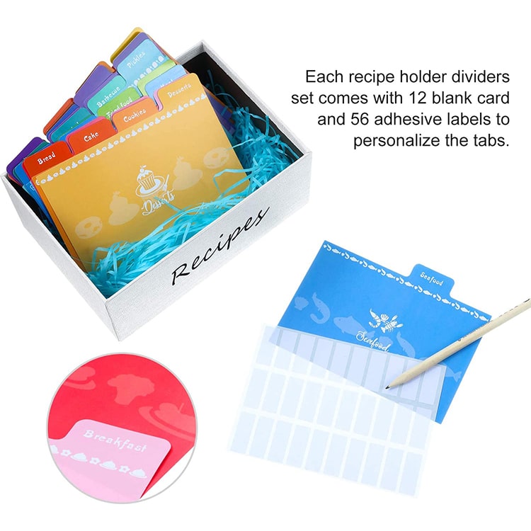 Custom Recipe Card set with Dividers Tabs view 4