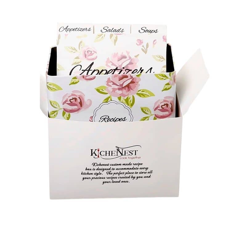 Custom Recipe card with divider and Box in Gift Set — custom card printing