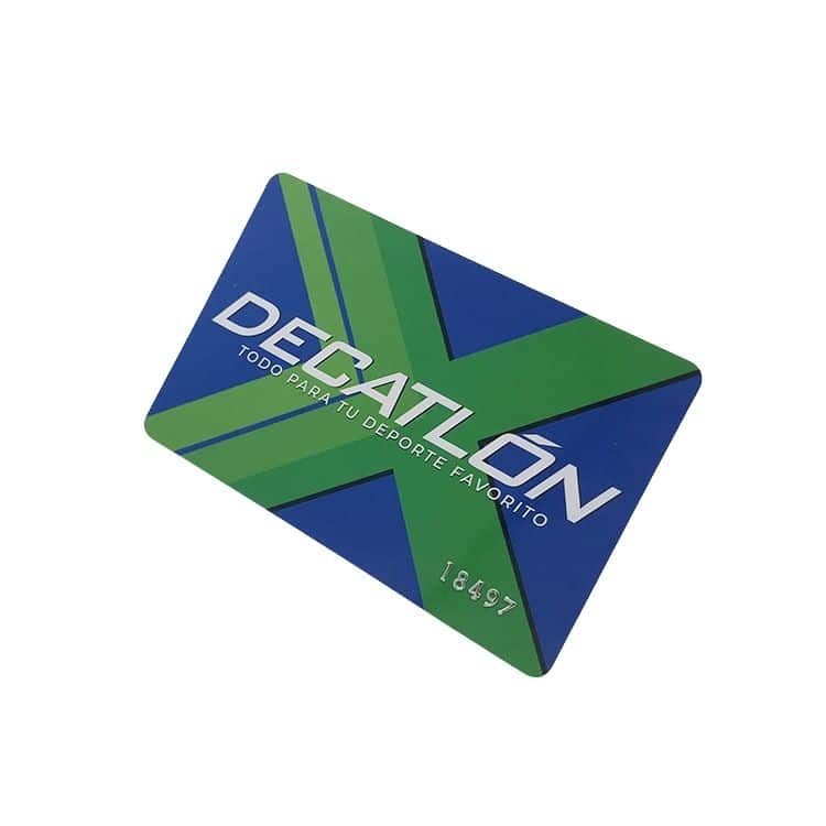 Custom Silver embossed Plastic member card — custom card printing