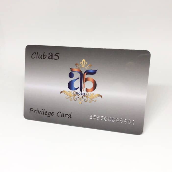 Custom Silver embossed Plastic member card view 2