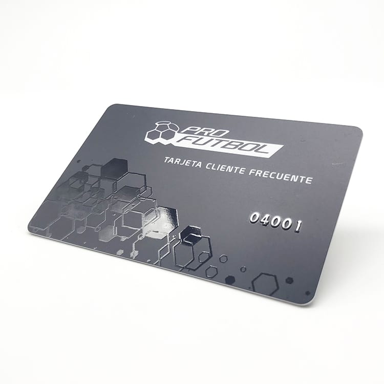 Custom Silver embossed Plastic member card view 3