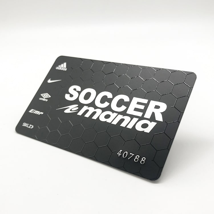 Custom Silver embossed Plastic member card view 4