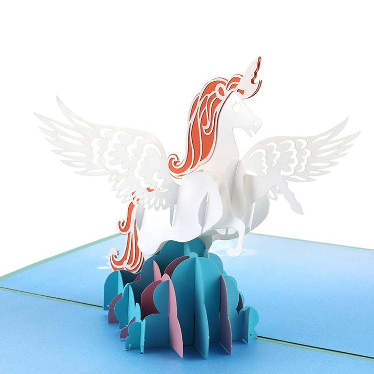 Custom Unicorn Creative 3D Pop Up Greeting Cards — custom card printing