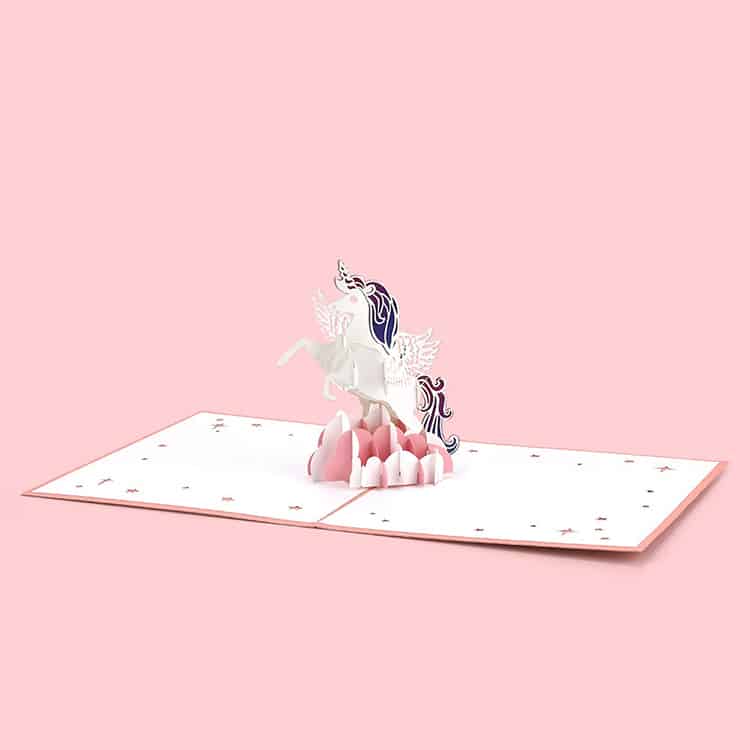 Custom Unicorn Creative 3D Pop Up Greeting Cards view 2