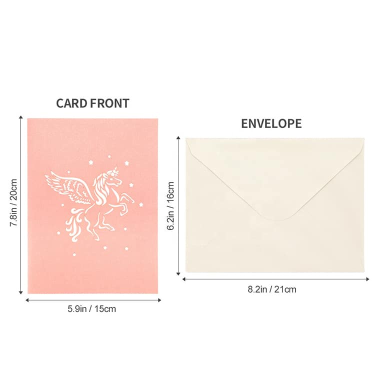 Custom Unicorn Creative 3D Pop Up Greeting Cards view 4
