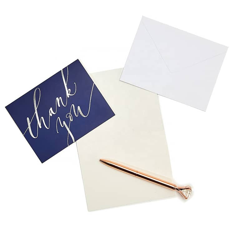 Custom blue Thank You Cards view 3
