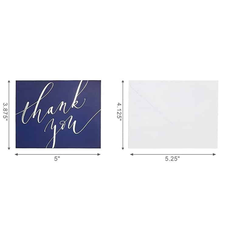 Custom blue Thank You Cards view 4