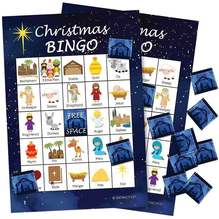 Custom easy tear off christmas bingo card game — custom card printing