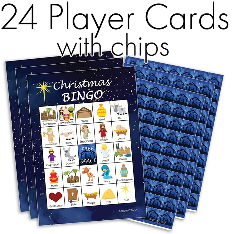 Custom easy tear off christmas bingo card game view 2
