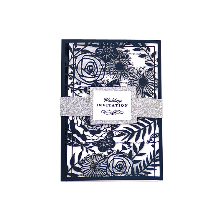 Custom elegant laser cut wedding invitations card — custom card printing