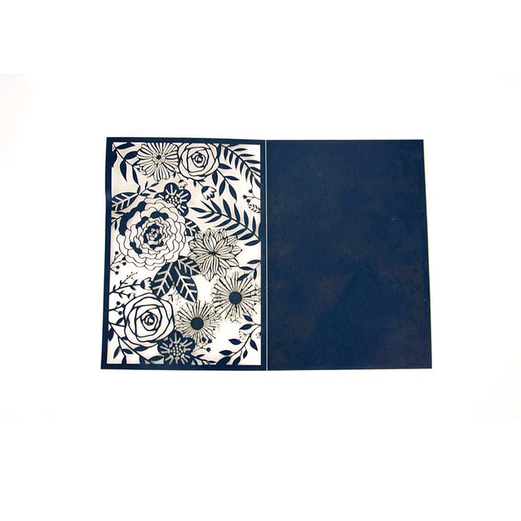 Custom elegant laser cut wedding invitations card view 3