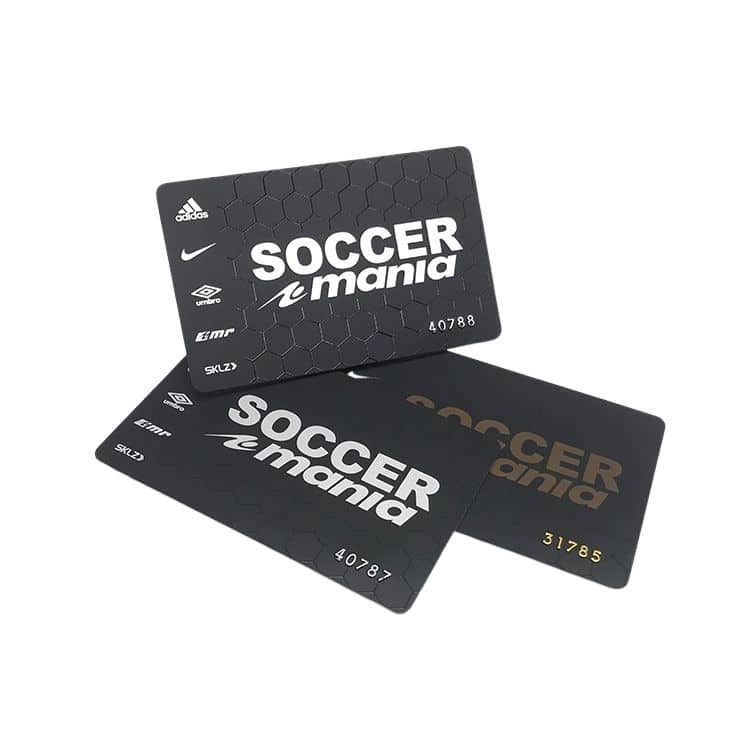 Custom embossing UV spot number membership card — custom card printing