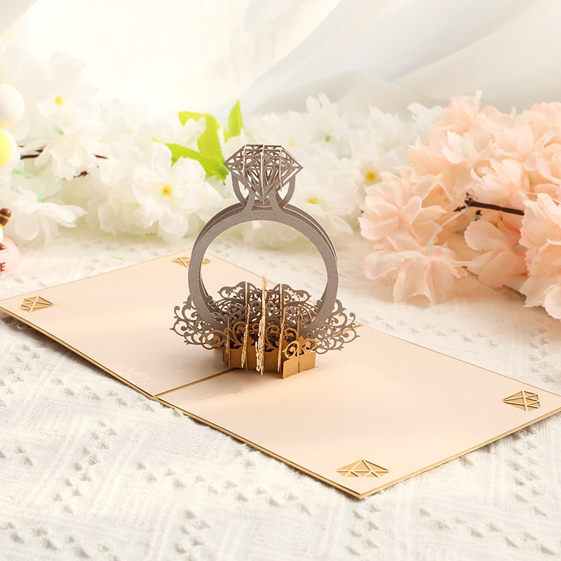 Custom gold printing wedding invitations Greeting card view 2