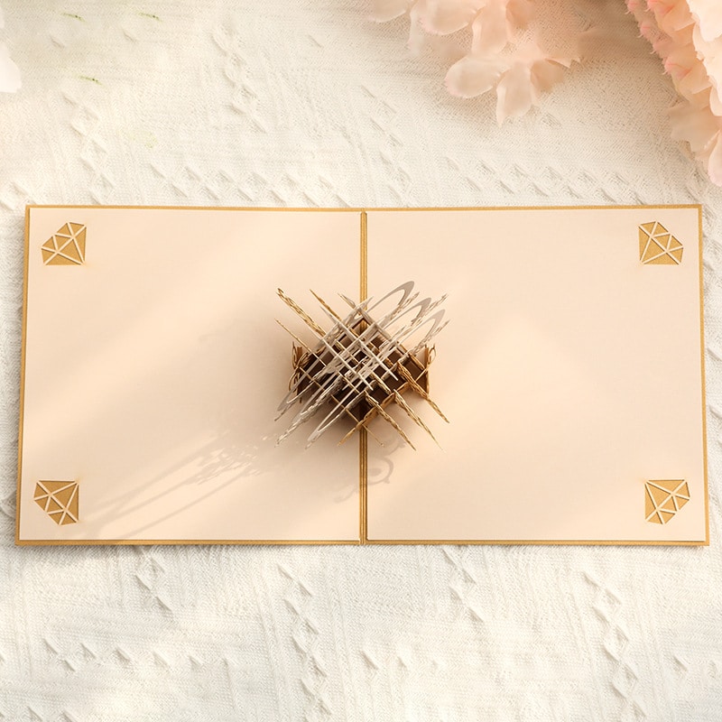 Custom gold printing wedding invitations Greeting card view 3